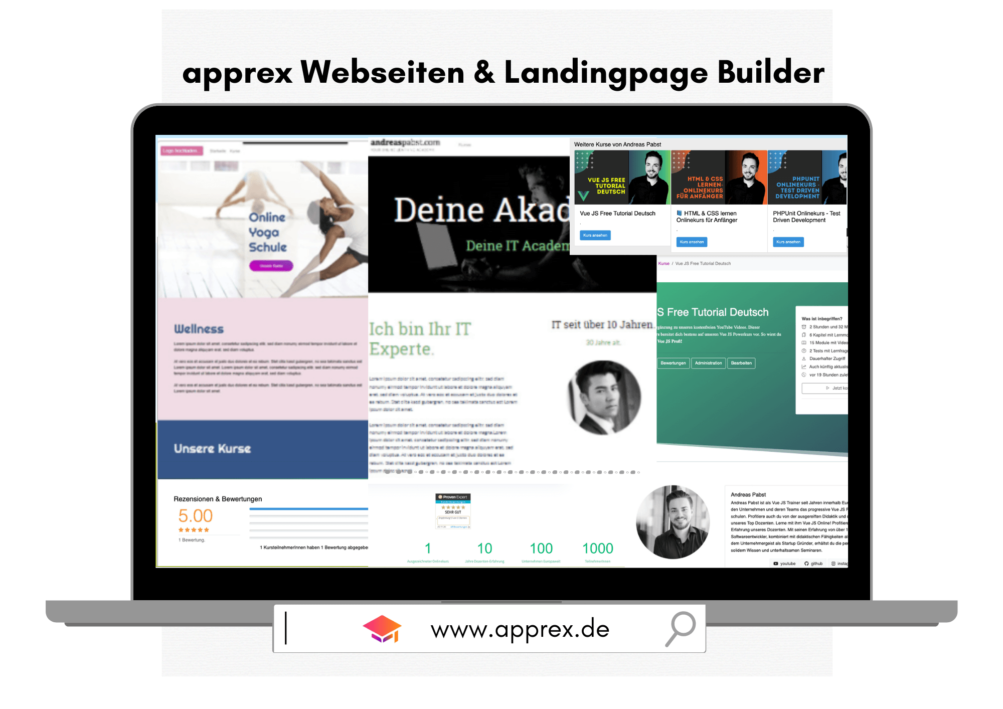 Erstelle dir individuelle Webseiten & Landingpages – mit dem apprex Seiten Builder